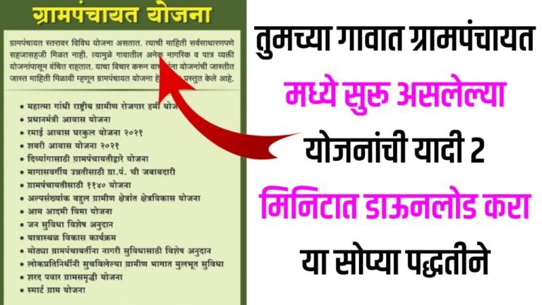 List of schemes in Gram Panchayat